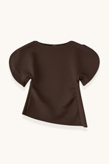 CAMISETA ASIMÉTRICA MARRÓN - ONCE28