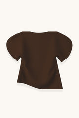 CAMISETA ASIMÉTRICA MARRÓN - ONCE28