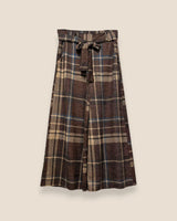 PANTALÓN CAPRI CUADROS MARRÓN - ONCE28