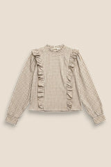 BLUSA CUADROS BEIGE - ONCE28