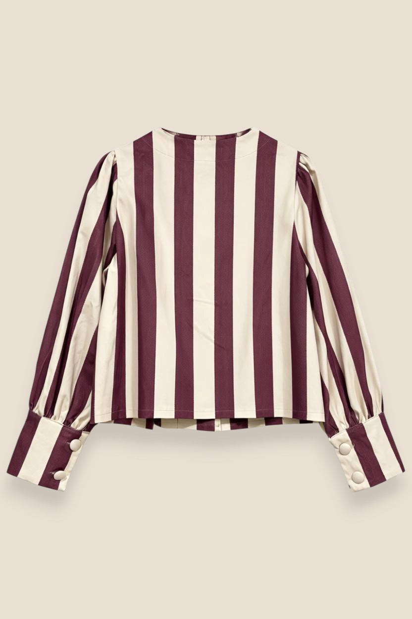 CAMISA RAYAS BERENJENA - ONCE28