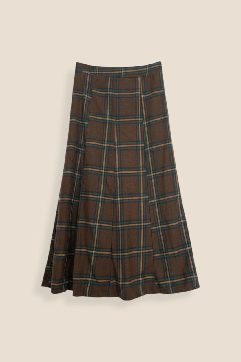 FALDA CUADROS MARRÓN - ONCE28