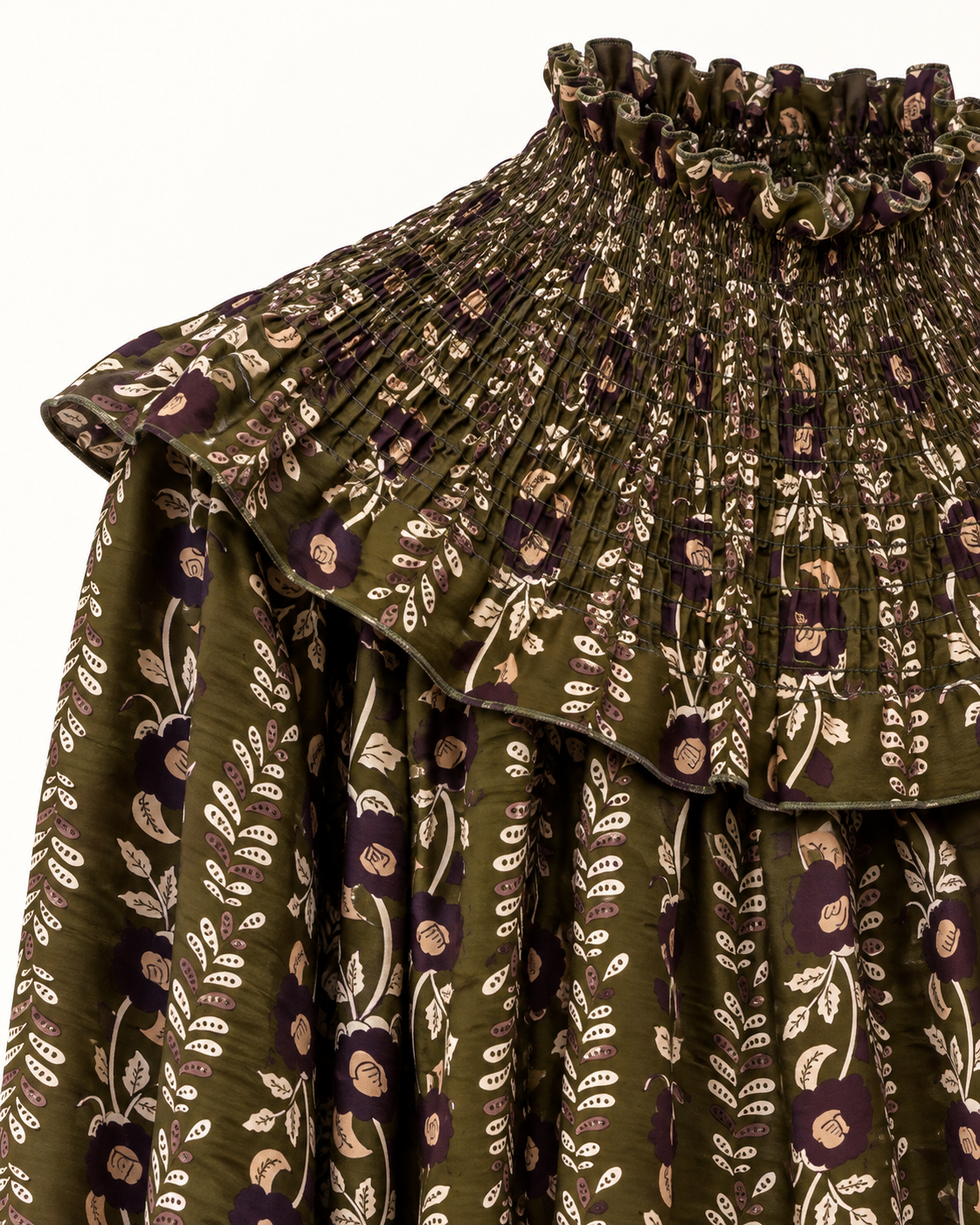 BLUSA CUELLO FLORES MORADAS