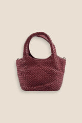 BOLSO TRENZADO PEQUEÑO GRANATE - ONCE28