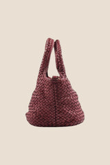 BOLSO TRENZADO PEQUEÑO GRANATE - ONCE28