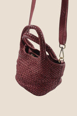 BOLSO TRENZADO PEQUEÑO GRANATE - ONCE28