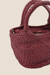 BOLSO TRENZADO PEQUEÑO GRANATE - ONCE28