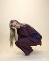 PONCHO CUADROS GRANATE - ONCE28