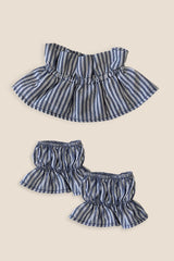 CUELLO y PUÑOS RAYAS AZUL - ONCE28