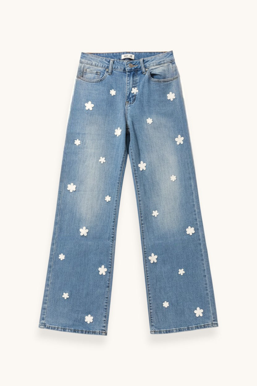 PANTALÓN RECTO FLORES - ONCE28