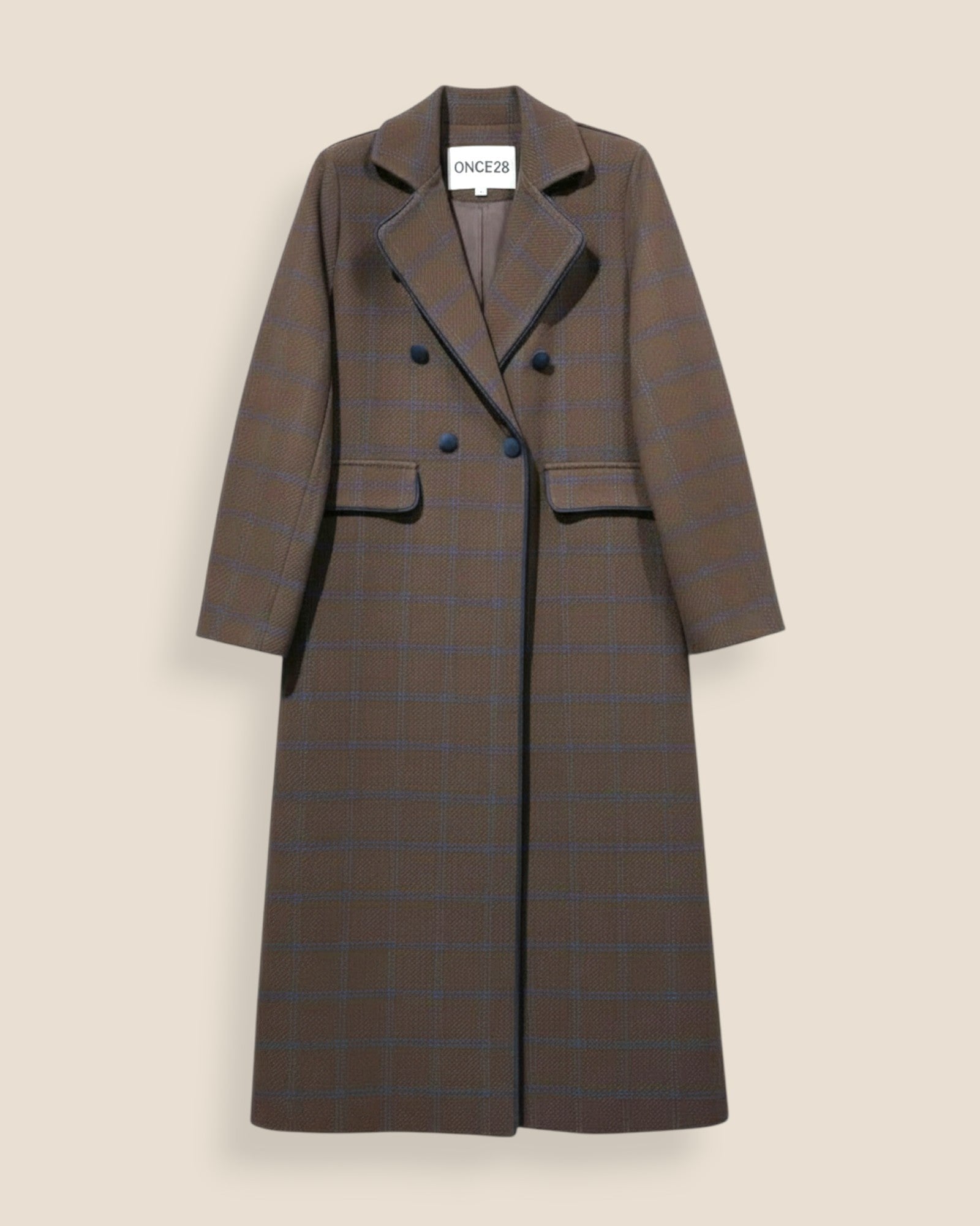 ABRIGO CUADROS MARRÓN - ONCE28
