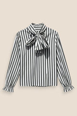 BLUSA RAYAS LAZO VERDE - ONCE28