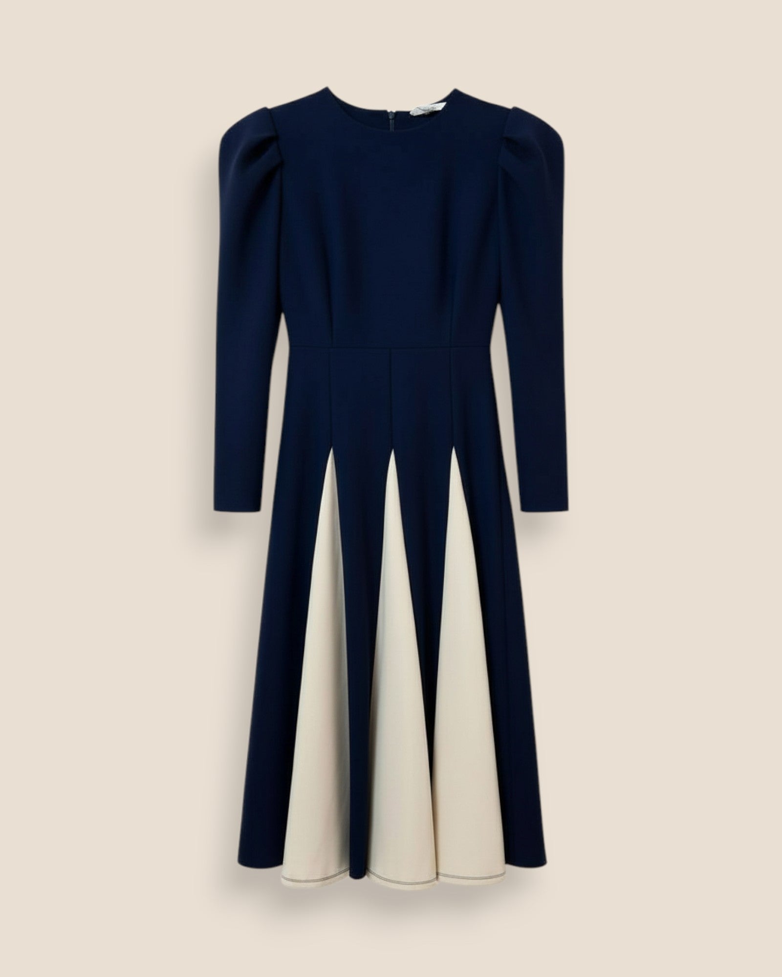 VESTIDO HOMBROS ABULLONADOS AZUL - ONCE28