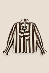 BLUSA LAZO RAYAS MARRÓN - ONCE28