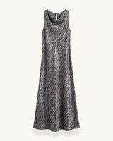 VESTIDO RASO ESTAMPADO GRIS - ONCE28