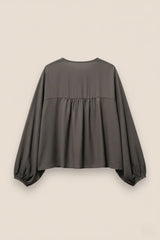 BLUSA VOLANTES MARRÓN - ONCE28