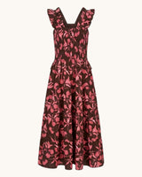 VESTIDO MARRON FLORES - ONCE28