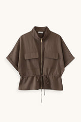 CHAQUETA FRUNCIDA MARRÓN - ONCE28