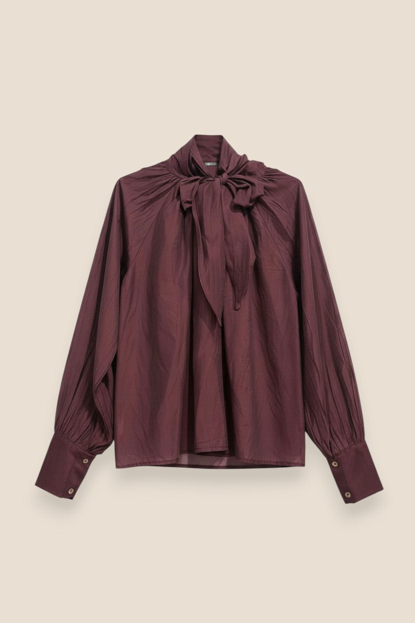 BLUSA GASA LAZO VINO - ONCE28